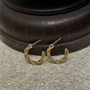 Gold and Silver Twisted Hoop Earrings